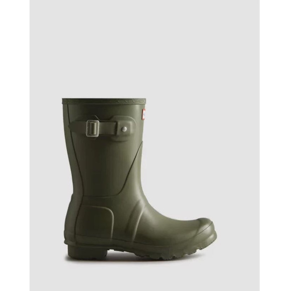 HUNTER SHORT ORIGINAL Swamp Green MATTE RAIN BOOT WFS1000RMA Size 7